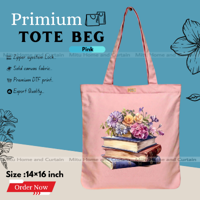 Buy Premium Tote Bag with Zipper Canvas Tote Bag for Women Trendy Shopping Bag / College Bag / University Bag Tote Bag, Canvas Bag with Zipper  at Best Price In Bangladesh
