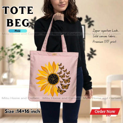 Buy Premium Tote Bag with Zipper Canvas Tote Bag for Women Trendy Shopping Bag / College Bag / University Bag Tote Bag, Canvas Bag with Zipper  at Best Price In Bangladesh