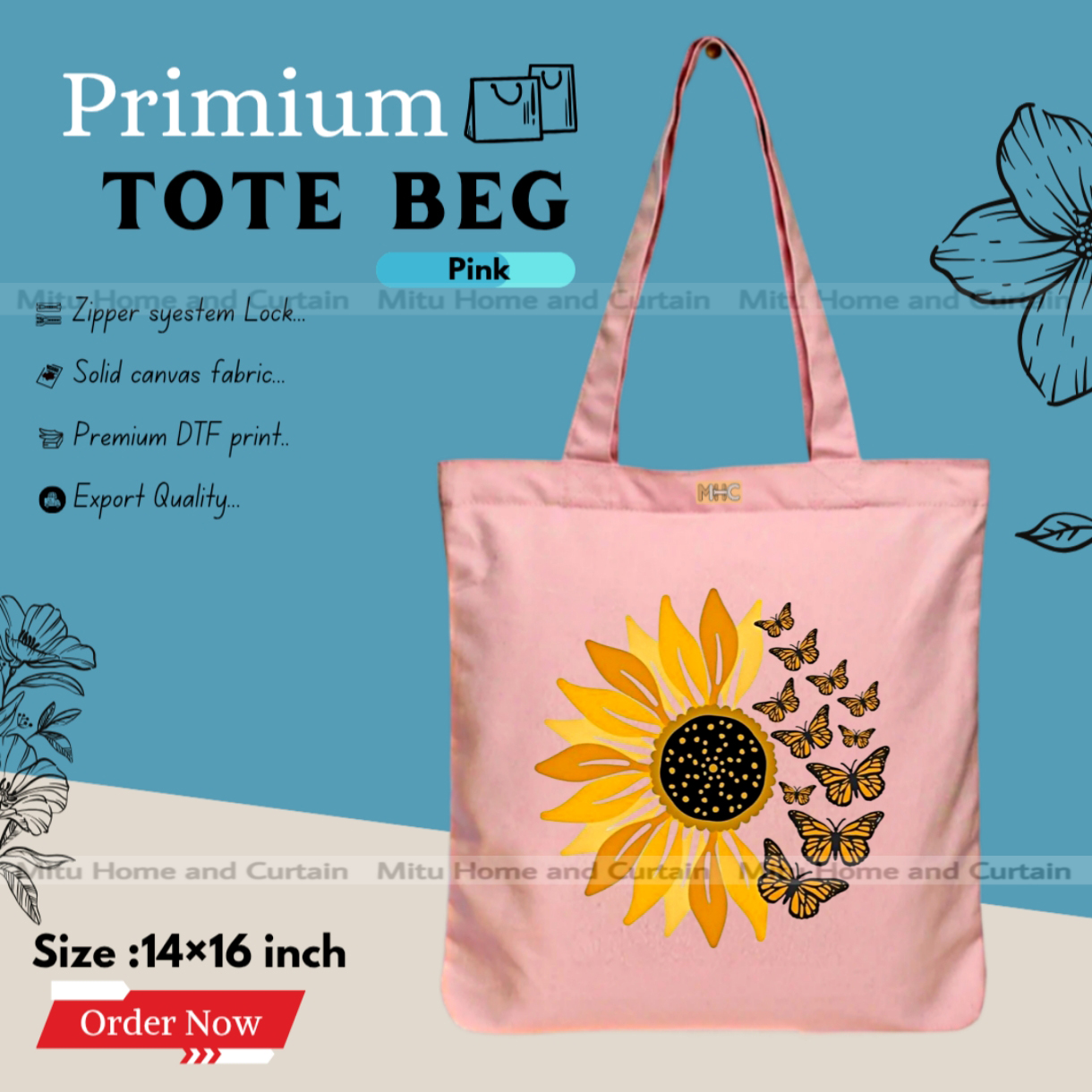 Buy Premium Tote Bag with Zipper Canvas Tote Bag for Women Trendy Shopping Bag / College Bag / University Bag Tote Bag, Canvas Bag with Zipper  at Best Price In Bangladesh