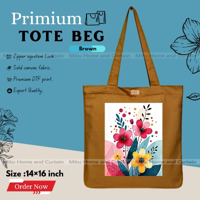 Buy Premium Tote Bag with Zipper Canvas Tote Bag for Women Trendy Shopping Bag / College Bag / University Bag Tote Bag, Canvas Bag with Zipper  at Best Price In Bangladesh