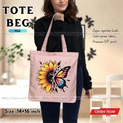 Buy Premium Tote Bag with Zipper Canvas Tote Bag for Women Trendy Shopping Bag / College Bag / University Bag Tote Bag, Canvas Bag with Zipper  at Best Price In Bangladesh