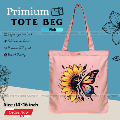 Buy Premium Tote Bag with Zipper Canvas Tote Bag for Women Trendy Shopping Bag / College Bag / University Bag Tote Bag, Canvas Bag with Zipper  at Best Price In Bangladesh