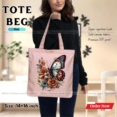 Buy Premium Tote Bag with Zipper Canvas Tote Bag for Women Trendy Shopping Bag / College Bag / University Bag Tote Bag, Canvas Bag with Zipper  at Best Price In Bangladesh