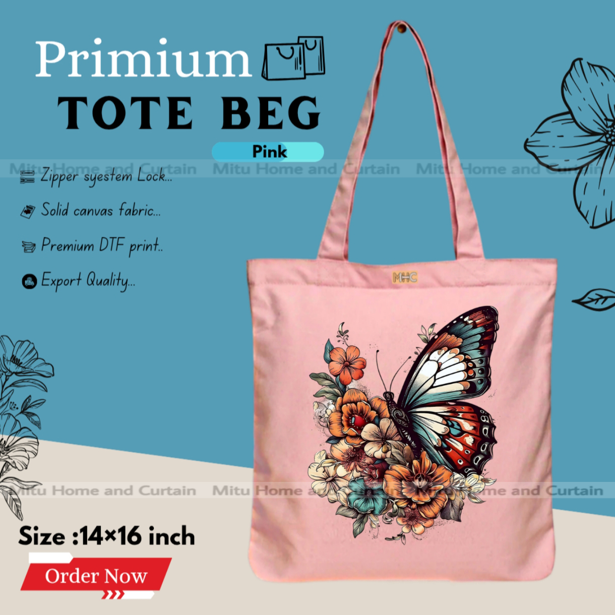 Buy Premium Tote Bag with Zipper Canvas Tote Bag for Women Trendy Shopping Bag / College Bag / University Bag Tote Bag, Canvas Bag with Zipper  at Best Price In Bangladesh