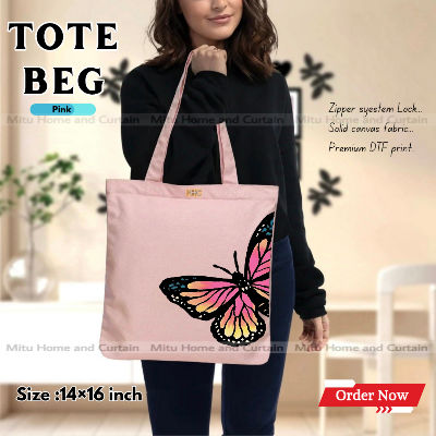Buy Premium Tote Bag with Zipper Canvas Tote Bag for Women Trendy Shopping Bag / College Bag / University Bag Tote Bag, Canvas Bag with Zipper  at Best Price In Bangladesh