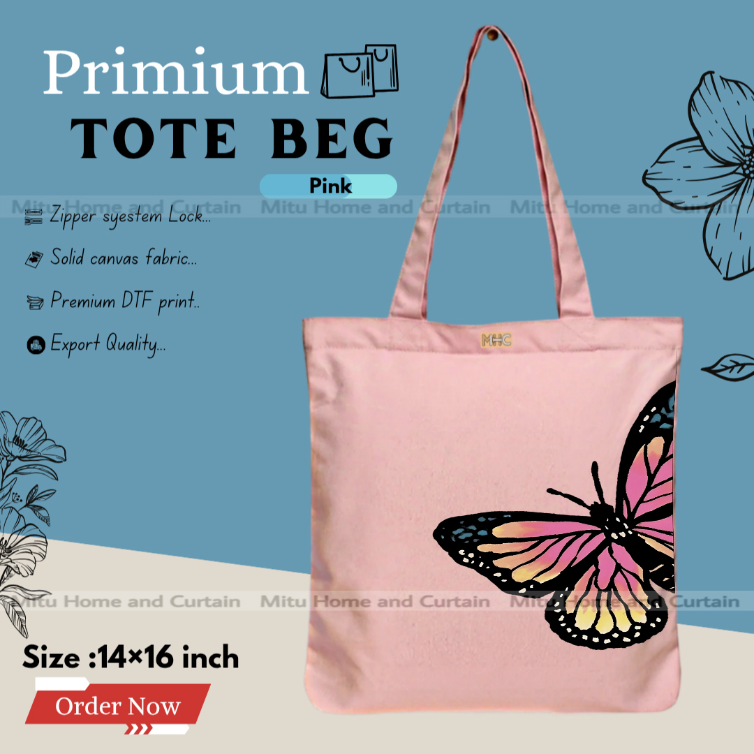 Buy Premium Tote Bag with Zipper Canvas Tote Bag for Women Trendy Shopping Bag / College Bag / University Bag Tote Bag, Canvas Bag with Zipper  at Best Price In Bangladesh