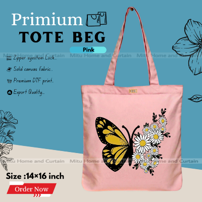 Buy Premium Tote Bag with Zipper Canvas Tote Bag for Women Trendy Shopping Bag / College Bag / University Bag Tote Bag, Canvas Bag with Zipper  at Best Price In Bangladesh