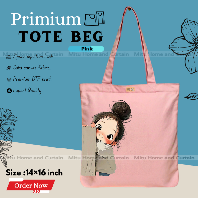 Buy Premium Tote Bag with Zipper Canvas Tote Bag for Women Trendy Shopping Bag / College Bag / University Bag Tote Bag, Canvas Bag with Zipper  at Best Price In Bangladesh