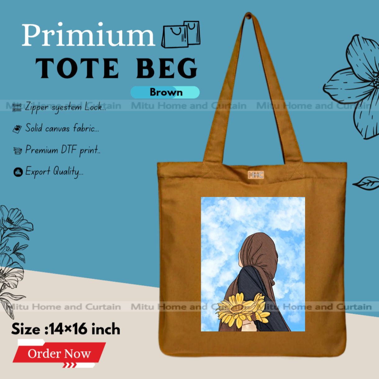 Buy Premium Tote Bag with Zipper Canvas Tote Bag for Women Trendy Shopping Bag / College Bag / University Bag Tote Bag, Canvas Bag with Zipper  at Best Price In Bangladesh