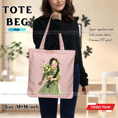 Buy Premium Tote Bag with Zipper Canvas Tote Bag for Women Trendy Shopping Bag / College Bag / University Bag Tote Bag, Canvas Bag with Zipper  at Best Price In Bangladesh