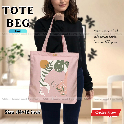 Buy Premium Tote Bag with Zipper Canvas Tote Bag for Women Trendy Shopping Bag / College Bag / University Bag Tote Bag, Canvas Bag with Zipper  at Best Price In Bangladesh