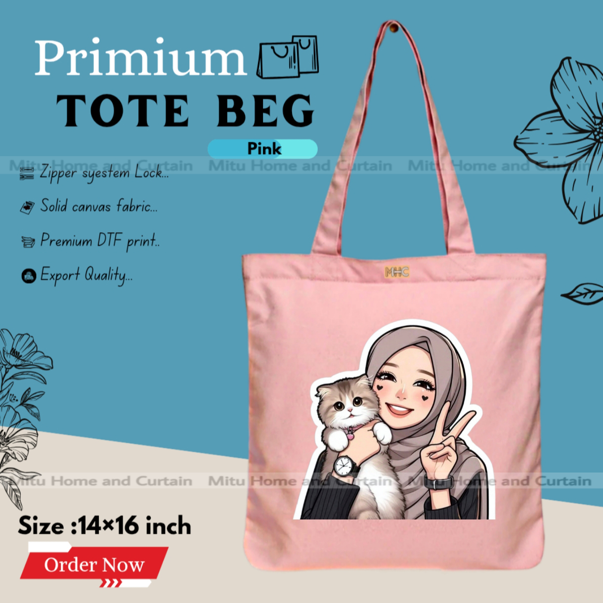 Buy Premium Tote Bag with Zipper Canvas Tote Bag for Women Trendy Shopping Bag / College Bag / University Bag Tote Bag, Canvas Bag with Zipper  at Best Price In Bangladesh