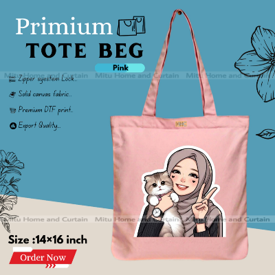 Buy Premium Tote Bag with Zipper Canvas Tote Bag for Women Trendy Shopping Bag / College Bag / University Bag Tote Bag, Canvas Bag with Zipper  at Best Price In Bangladesh