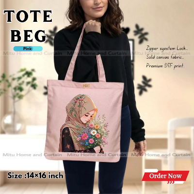Buy Premium Tote Bag with Zipper Canvas Tote Bag for Women Trendy Shopping Bag / College Bag / University Bag Tote Bag, Canvas Bag with Zipper  at Best Price In Bangladesh
