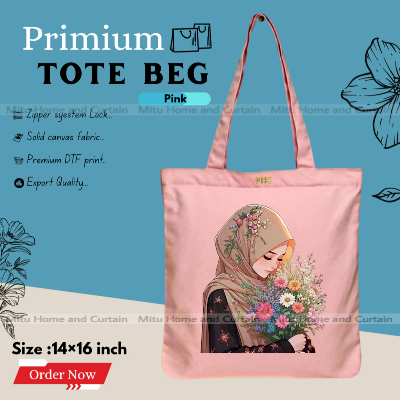 Buy Premium Tote Bag with Zipper Canvas Tote Bag for Women Trendy Shopping Bag / College Bag / University Bag Tote Bag, Canvas Bag with Zipper  at Best Price In Bangladesh