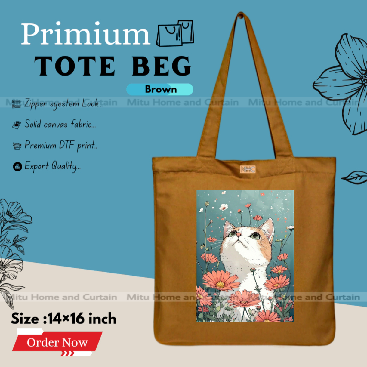 Buy Premium Tote Bag with Zipper Canvas Tote Bag for Women Trendy Shopping Bag / College Bag / University Bag Tote Bag, Canvas Bag with Zipper  at Best Price In Bangladesh