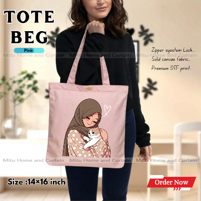 Buy Premium Tote Bag with Zipper Canvas Tote Bag for Women Trendy Shopping Bag / College Bag / University Bag Tote Bag, Canvas Bag with Zipper  at Best Price In Bangladesh