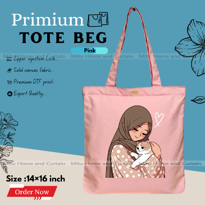 Buy Premium Tote Bag with Zipper Canvas Tote Bag for Women Trendy Shopping Bag / College Bag / University Bag Tote Bag, Canvas Bag with Zipper  at Best Price In Bangladesh