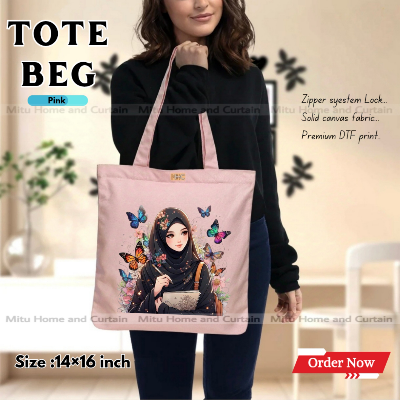 Buy Premium Tote Bag with Zipper Canvas Tote Bag for Women Trendy Shopping Bag / College Bag / University Bag Tote Bag, Canvas Bag with Zipper  at Best Price In Bangladesh