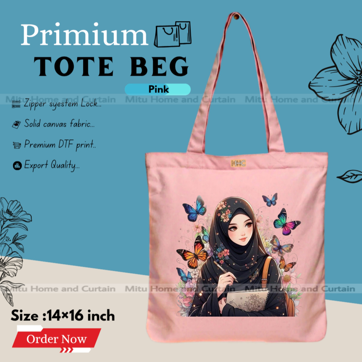 Buy Premium Tote Bag with Zipper Canvas Tote Bag for Women Trendy Shopping Bag / College Bag / University Bag Tote Bag, Canvas Bag with Zipper  at Best Price In Bangladesh