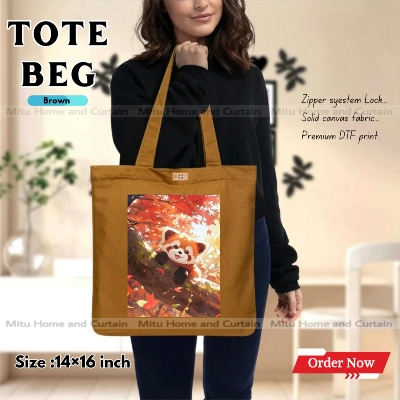 Buy Premium Tote Bag with Zipper Canvas Tote Bag for Women Trendy Shopping Bag / College Bag / University Bag Tote Bag, Canvas Bag with Zipper  at Best Price In Bangladesh