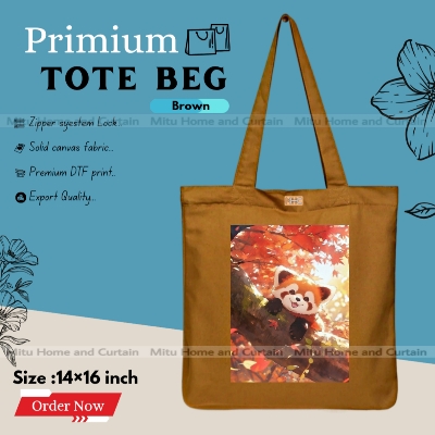 Buy Premium Tote Bag with Zipper Canvas Tote Bag for Women Trendy Shopping Bag / College Bag / University Bag Tote Bag, Canvas Bag with Zipper  at Best Price In Bangladesh