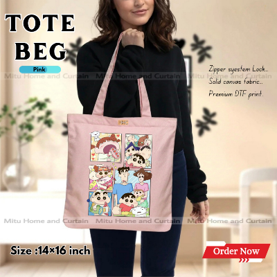 Buy Premium Tote Bag with Zipper Canvas Tote Bag for Women Trendy Shopping Bag / College Bag / University Bag Tote Bag, Canvas Bag with Zipper  at Best Price In Bangladesh