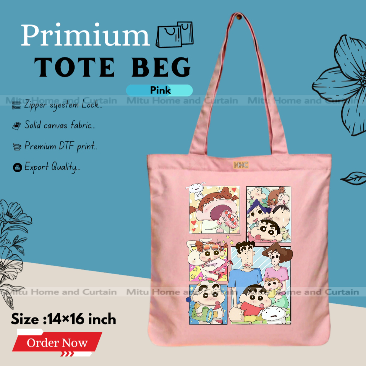 Buy Premium Tote Bag with Zipper Canvas Tote Bag for Women Trendy Shopping Bag / College Bag / University Bag Tote Bag, Canvas Bag with Zipper  at Best Price In Bangladesh