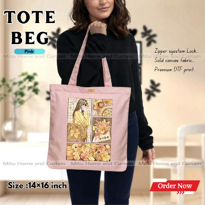 Buy Premium Tote Bag with Zipper Canvas Tote Bag for Women Trendy Shopping Bag / College Bag / University Bag Tote Bag, Canvas Bag with Zipper  at Best Price In Bangladesh