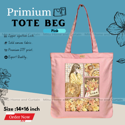 Buy Premium Tote Bag with Zipper Canvas Tote Bag for Women Trendy Shopping Bag / College Bag / University Bag Tote Bag, Canvas Bag with Zipper  at Best Price In Bangladesh