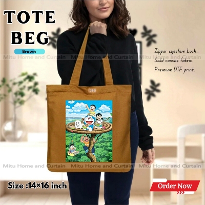 Buy Premium Tote Bag with Zipper Canvas Tote Bag for Women Trendy Shopping Bag / College Bag / University Bag Tote Bag, Canvas Bag with Zipper  at Best Price In Bangladesh