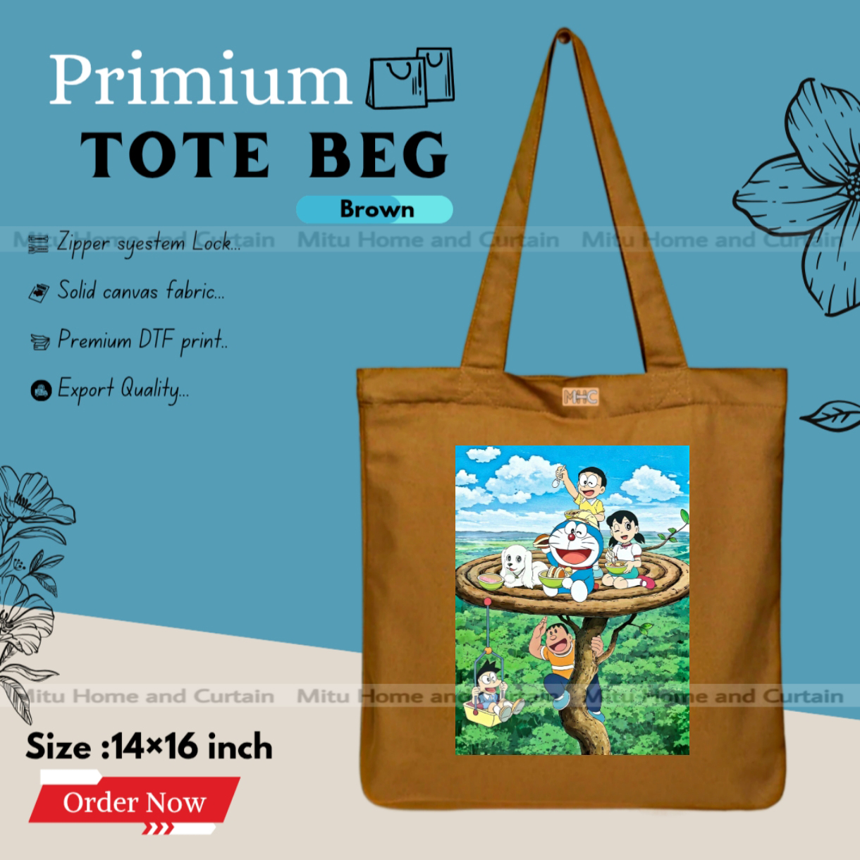 Buy Premium Tote Bag with Zipper Canvas Tote Bag for Women Trendy Shopping Bag / College Bag / University Bag Tote Bag, Canvas Bag with Zipper  at Best Price In Bangladesh