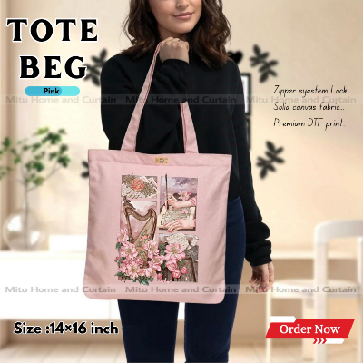 Buy Premium Tote Bag with Zipper Canvas Tote Bag for Women Trendy Shopping Bag / College Bag / University Bag Tote Bag, Canvas Bag with Zipper  at Best Price In Bangladesh