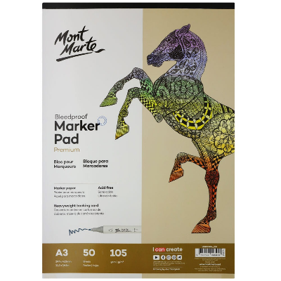 Buy Mont Marte Bleedproof Marker Pad 105gsm A3 50 Sheets at Best Prices in Bangladesh