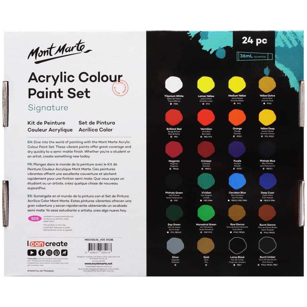 Buy Mont Marte Acrylic Color Paint Set 24pc*36ml at Best Prices in Bangladesh