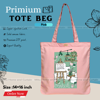 Buy Premium Tote Bag with Zipper Canvas Tote Bag for Women Trendy Shopping Bag / College Bag / University Bag Tote Bag, Canvas Bag with Zipper  at Best Price In Bangladesh