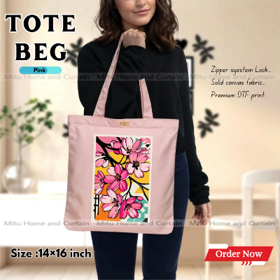 Buy Premium Tote Bag with Zipper Canvas Tote Bag for Women Trendy Shopping Bag / College Bag / University Bag Tote Bag, Canvas Bag with Zipper  at Best Price In Bangladesh