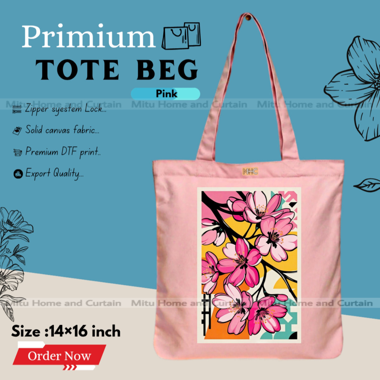 Buy Premium Tote Bag with Zipper Canvas Tote Bag for Women Trendy Shopping Bag / College Bag / University Bag Tote Bag, Canvas Bag with Zipper  at Best Price In Bangladesh