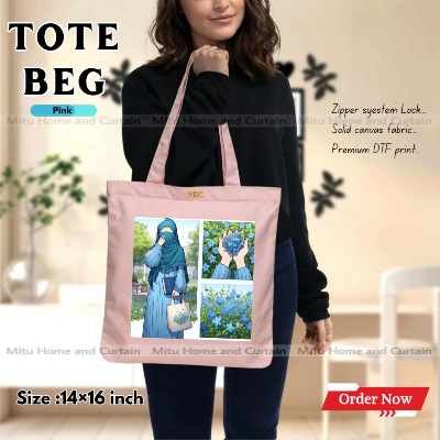 Buy Premium Tote Bag with Zipper Canvas Tote Bag for Women Trendy Shopping Bag / College Bag / University Bag Tote Bag, Canvas Bag with Zipper  at Best Price In Bangladesh
