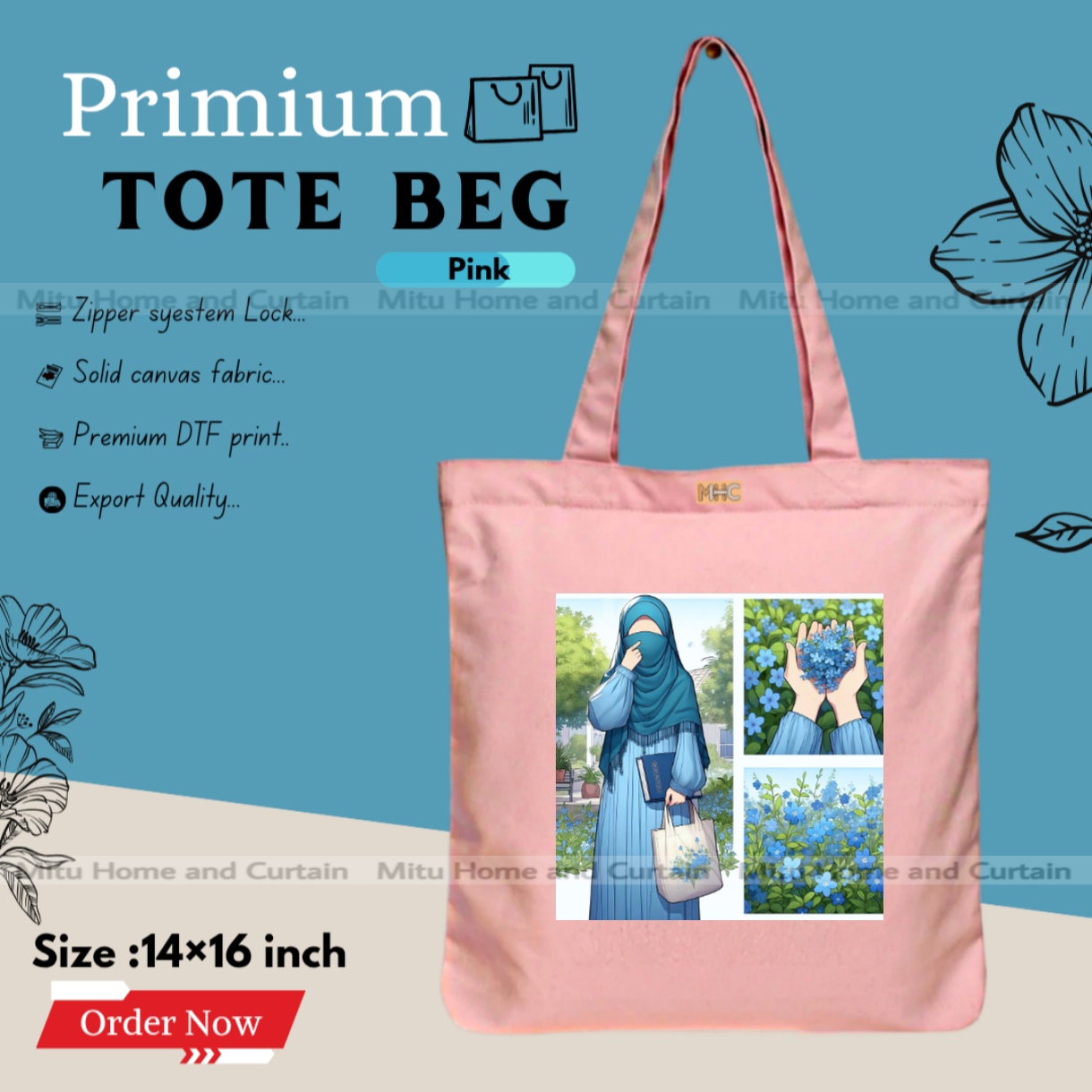 Buy Premium Tote Bag with Zipper Canvas Tote Bag for Women Trendy Shopping Bag / College Bag / University Bag Tote Bag, Canvas Bag with Zipper  at Best Price In Bangladesh