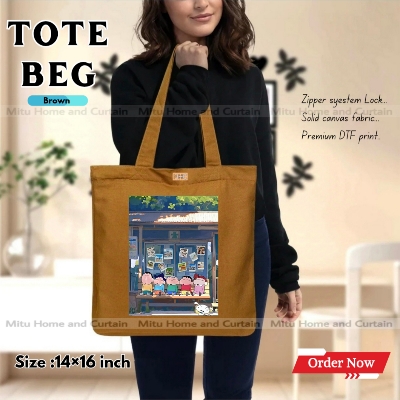 Buy Premium Tote Bag with Zipper Canvas Tote Bag for Women Trendy Shopping Bag / College Bag / University Bag Tote Bag, Canvas Bag with Zipper  at Best Price In Bangladesh