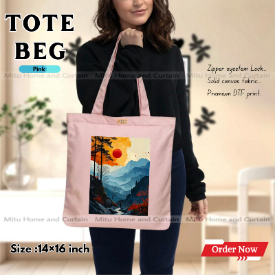 Buy Premium Tote Bag with Zipper Canvas Tote Bag for Women Trendy Shopping Bag / College Bag / University Bag Tote Bag, Canvas Bag with Zipper  at Best Price In Bangladesh