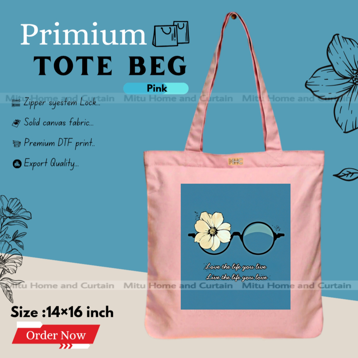 Buy Premium Tote Bag with Zipper Canvas Tote Bag for Women Trendy Shopping Bag / College Bag / University Bag Tote Bag, Canvas Bag with Zipper  at Best Price In Bangladesh