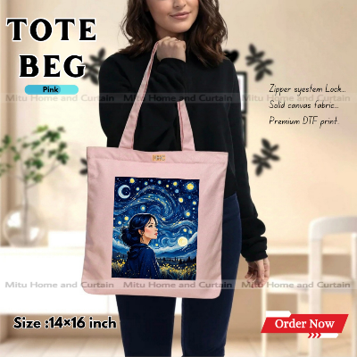 Buy Premium Tote Bag with Zipper Canvas Tote Bag for Women Trendy Shopping Bag / College Bag / University Bag Tote Bag, Canvas Bag with Zipper  at Best Price In Bangladesh