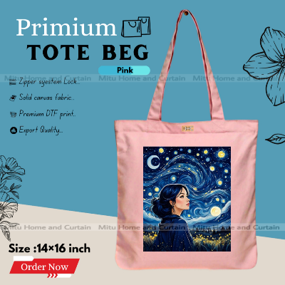 Buy Premium Tote Bag with Zipper Canvas Tote Bag for Women Trendy Shopping Bag / College Bag / University Bag Tote Bag, Canvas Bag with Zipper  at Best Price In Bangladesh