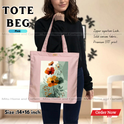 Buy Premium Tote Bag with Zipper Canvas Tote Bag for Women Trendy Shopping Bag / College Bag / University Bag Tote Bag, Canvas Bag with Zipper  at Best Price In Bangladesh