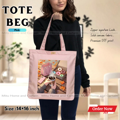 Buy Premium Tote Bag with Zipper Canvas Tote Bag for Women Trendy Shopping Bag / College Bag / University Bag Tote Bag, Canvas Bag with Zipper  at Best Price In Bangladesh