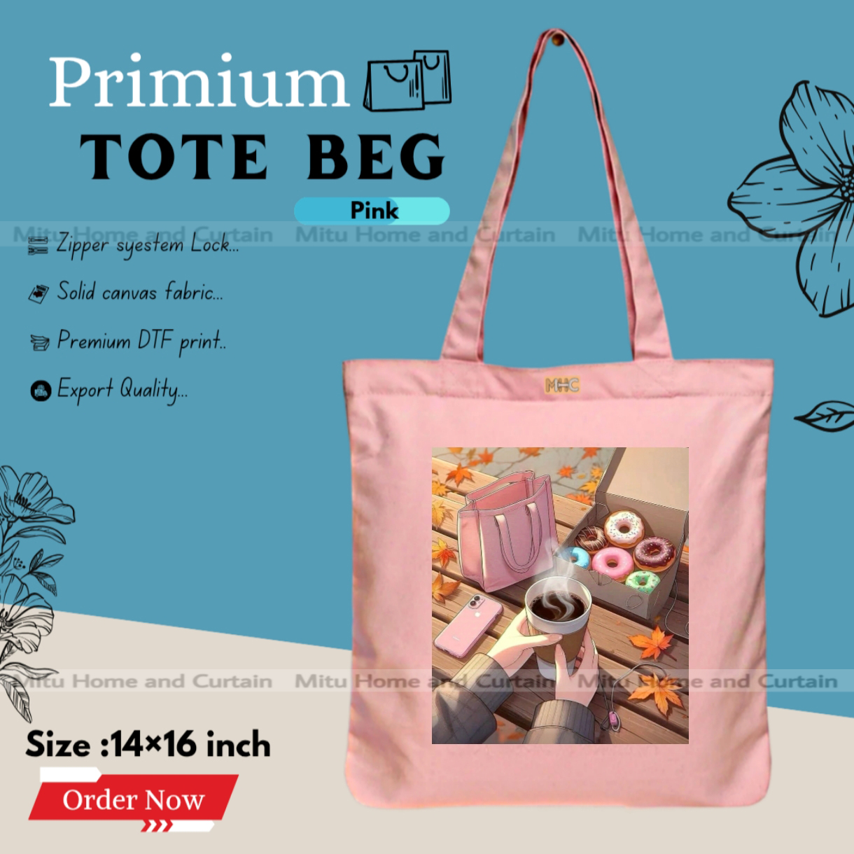 Buy Premium Tote Bag with Zipper Canvas Tote Bag for Women Trendy Shopping Bag / College Bag / University Bag Tote Bag, Canvas Bag with Zipper  at Best Price In Bangladesh