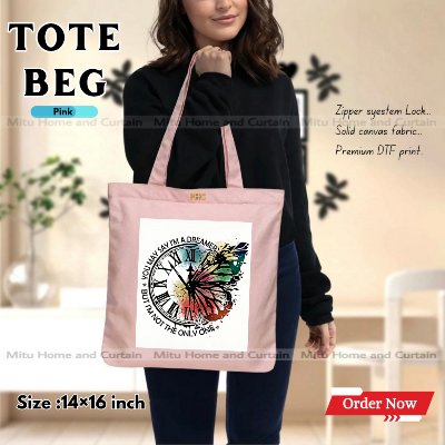 Buy Premium Tote Bag with Zipper Canvas Tote Bag for Women Trendy Shopping Bag / College Bag / University Bag Tote Bag, Canvas Bag with Zipper  at Best Price In Bangladesh