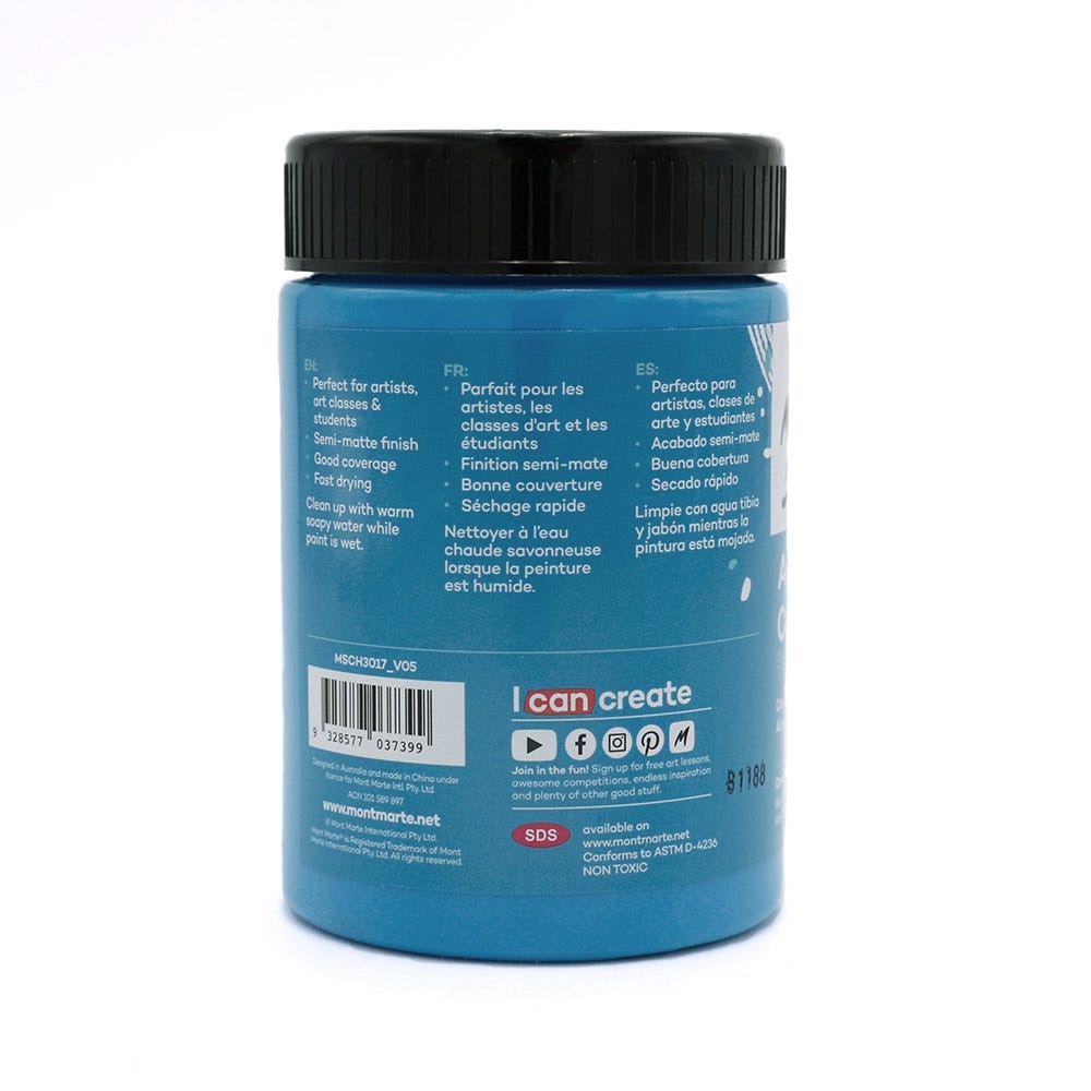 Buy Mont Marte Acrylic Colour Paint 300ml -Cerulean Blue at Best Prices in Bangladesh